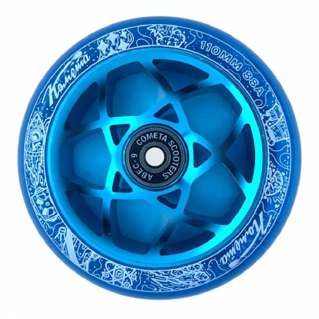 Самокат Колесо Комета Атом (прозрачный синий/синий)